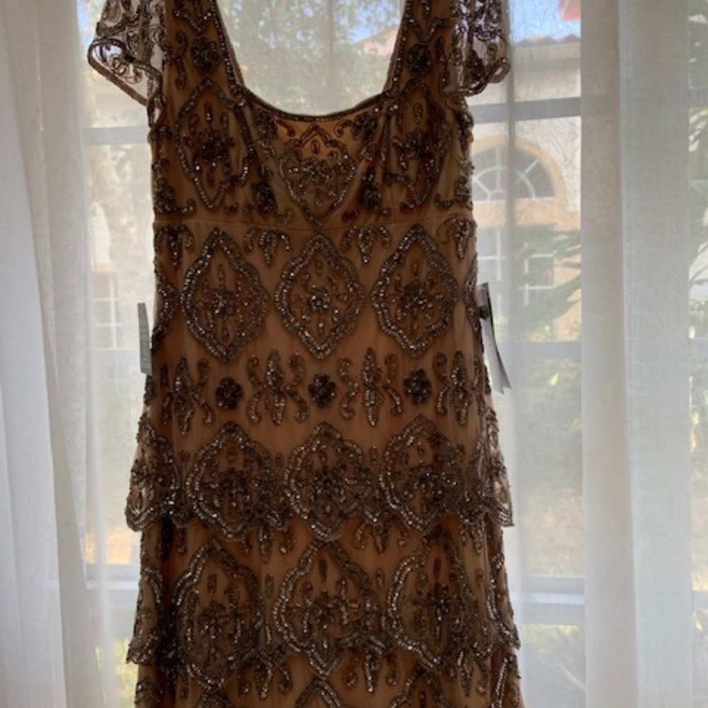 Pisarro nights beaded sequined sheath dress NWT